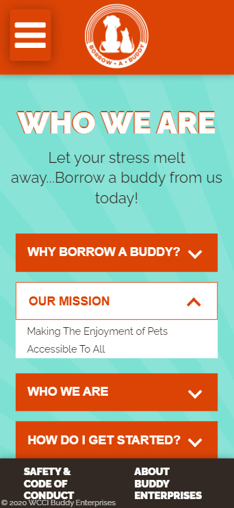 A mobile view of Borrow-a-Buddy