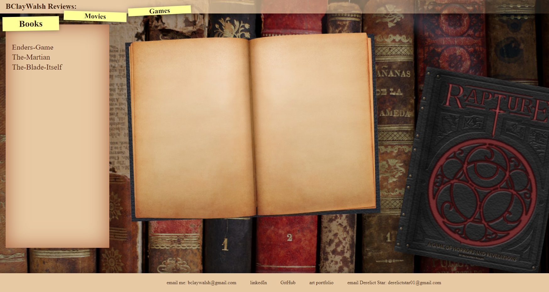 Book reviews page